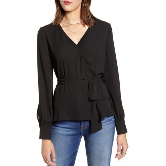 Halogen - Faux Wrap Blouse NO BELT - Picture 1 of 12